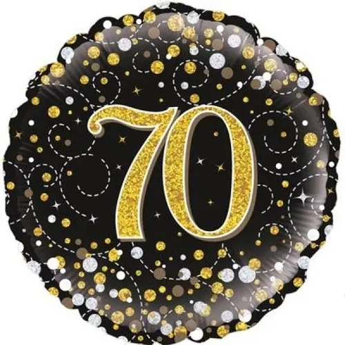 Folieballon Sparkling Fizz 70 Black/Gold