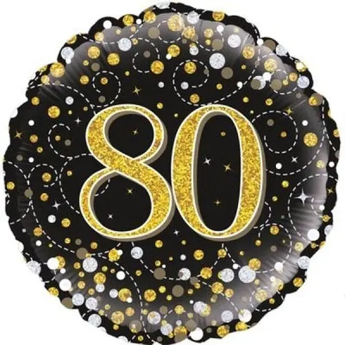 Folieballon Sparkling Fizz 80 Black/Gold