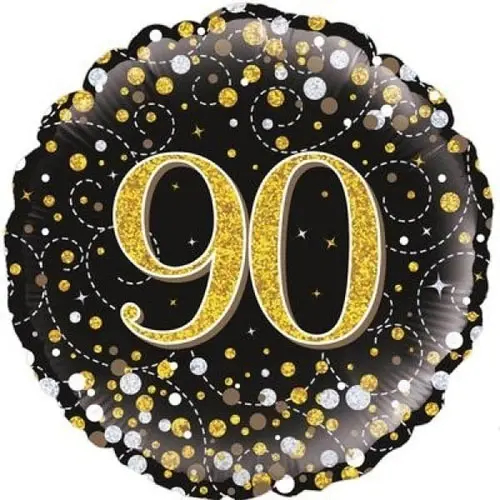 Folieballon Sparkling Fizz 90 Black/Gold