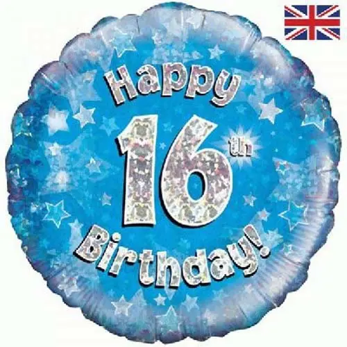 Folieballon Sparkling Fizz blue 16