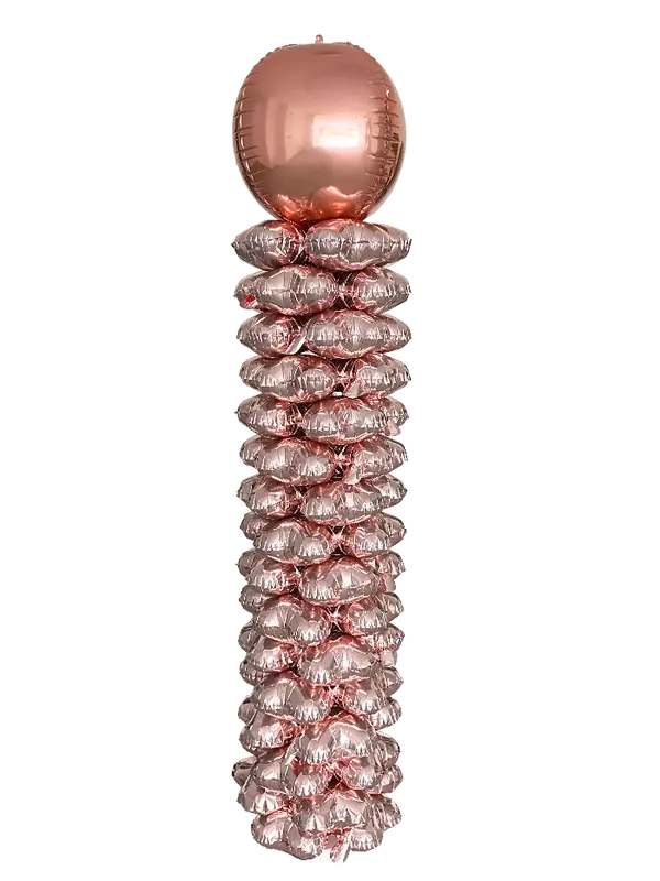 Folieballonnen pilaar rosegoud - 160 cm