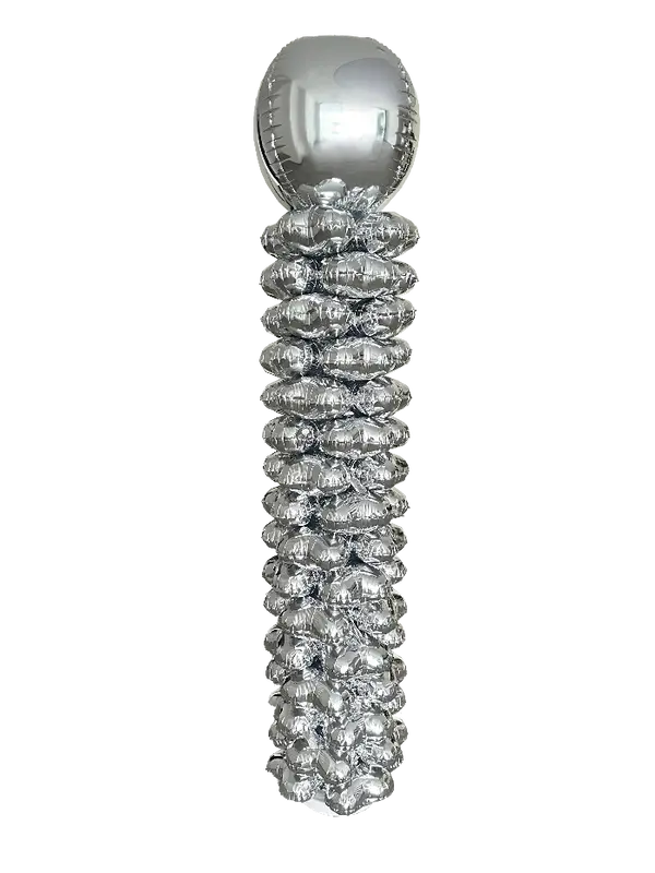 Folieballonnen pilaar zilver - 160 cm