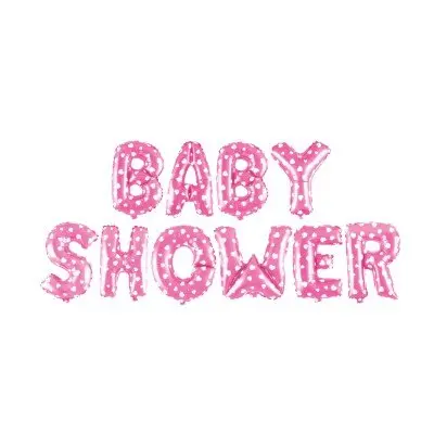 Folieballonnen slinger Babyshower roze meisje - 40 cm
