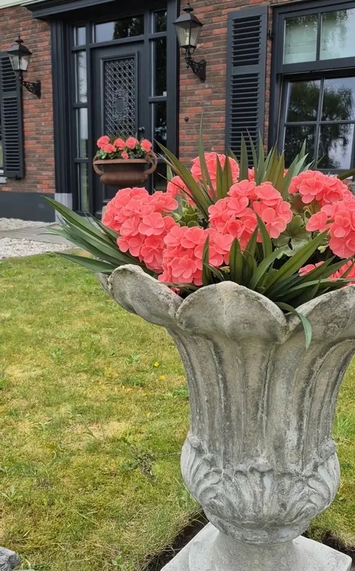 Franse geranium kunstplant zalm UV - 40 cm