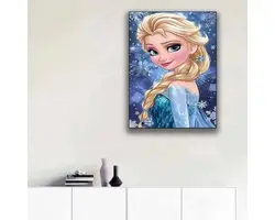 Frozen - Elsa - Ijskoningin - Volledig - Ronde steentjes - 30x40cm