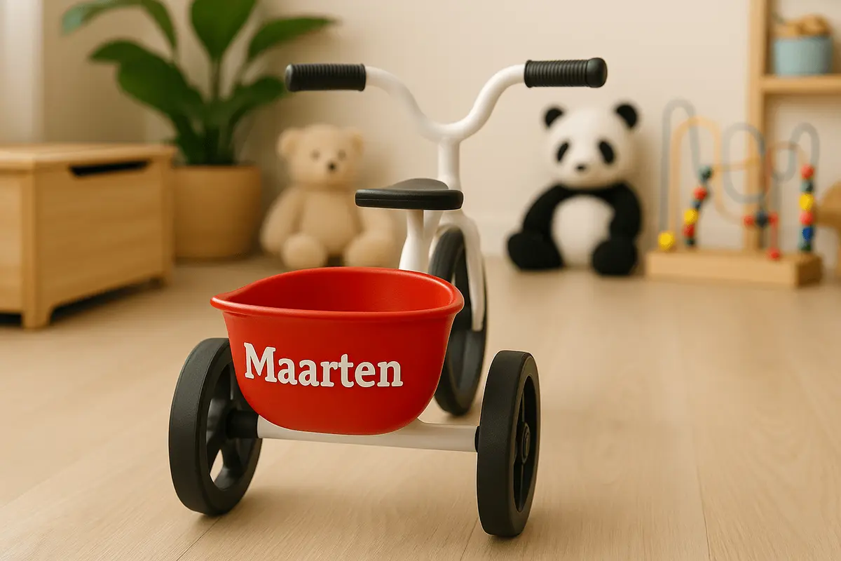 Gepersonaliseerde driewieler met naam
