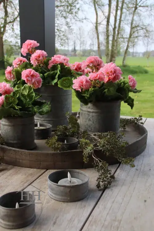 Geranium kunstplant roze - 26 cm