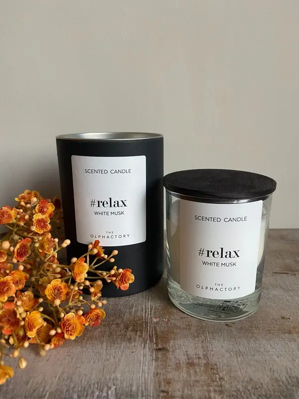 Geurkaars #relax white musk