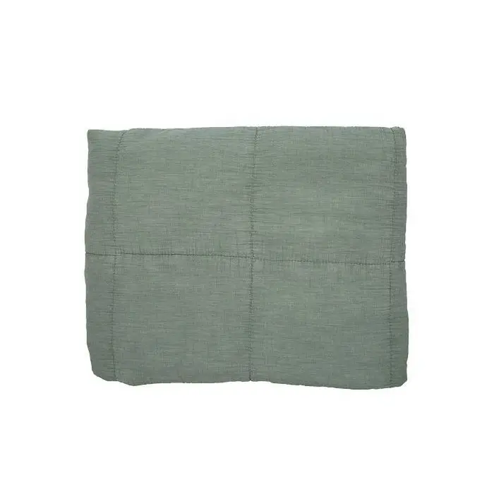 Gewatteerde Katoenen Plaid Charlotte - Oudgroen - 130 x 170 cm