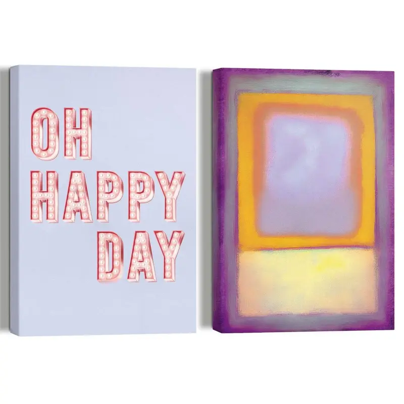 Giclee on Canvas Schilderijen set Happy Day