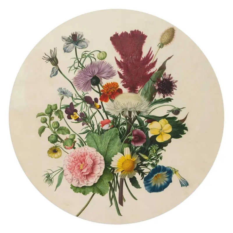 Glasschilderij Bloemen boeket 70 Rond