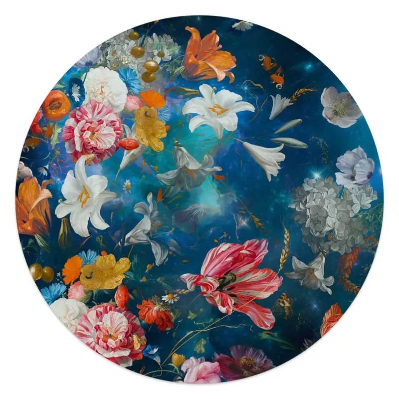 Glasschilderij Bloemenwereld 50 Rond
