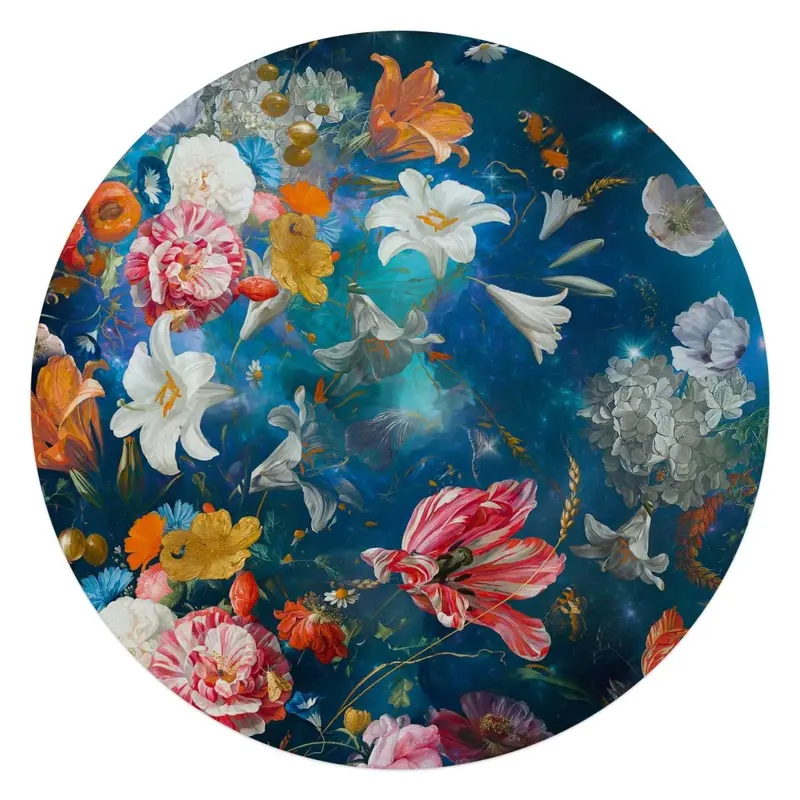 Glasschilderij Bloemenwereld 70 Rond