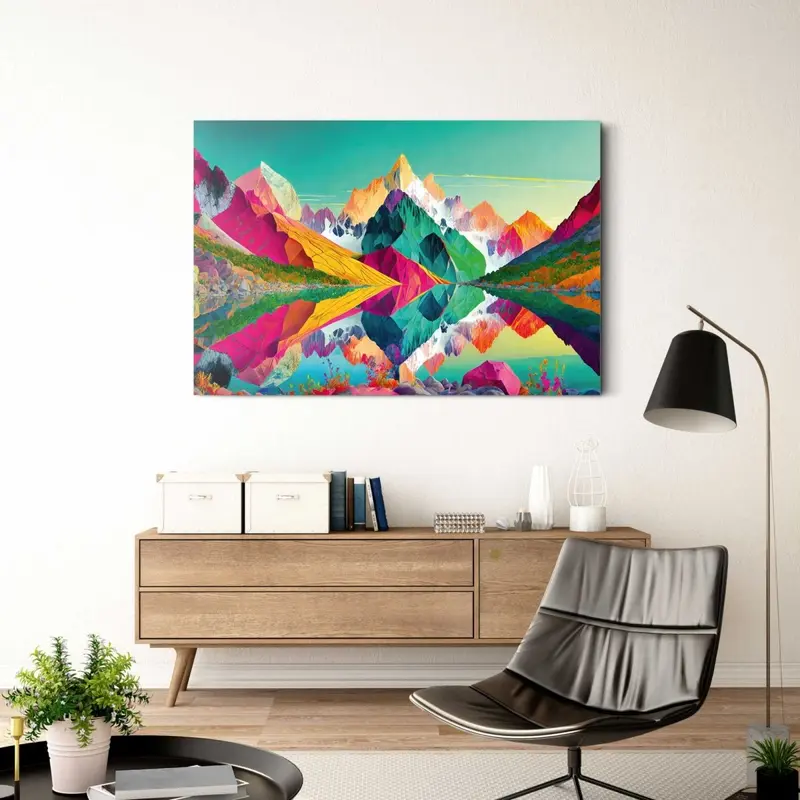 Glasschilderij Bright Mountains 78x116