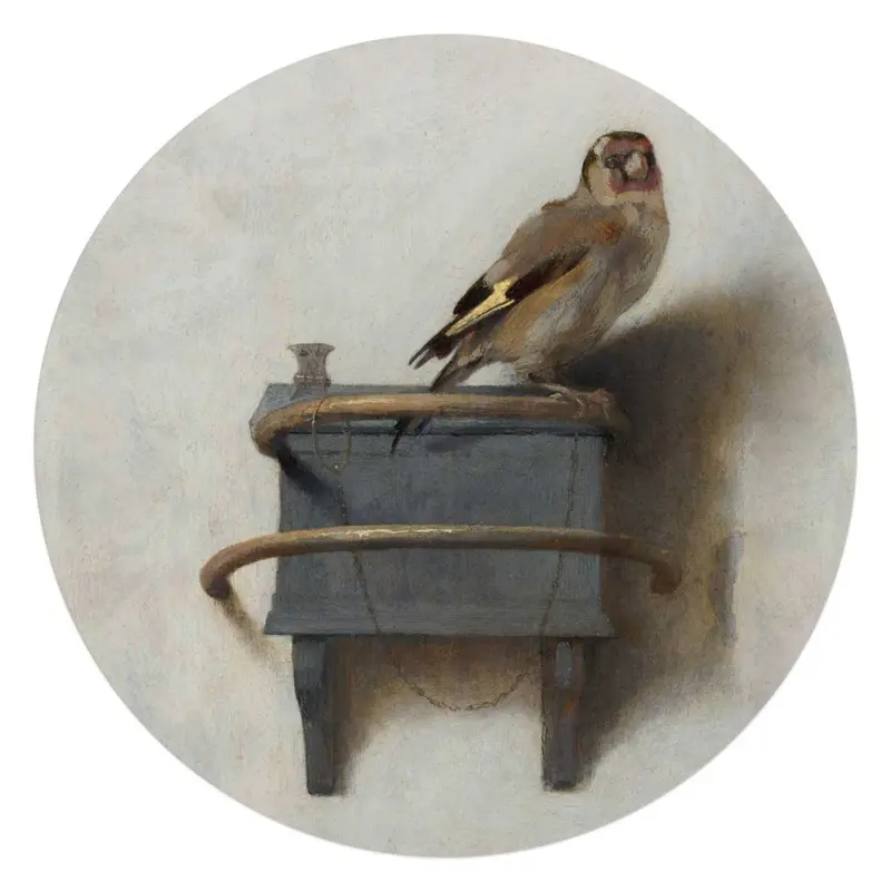 Glasschilderij Carel Fabritius Het Puttertje 70 Rond