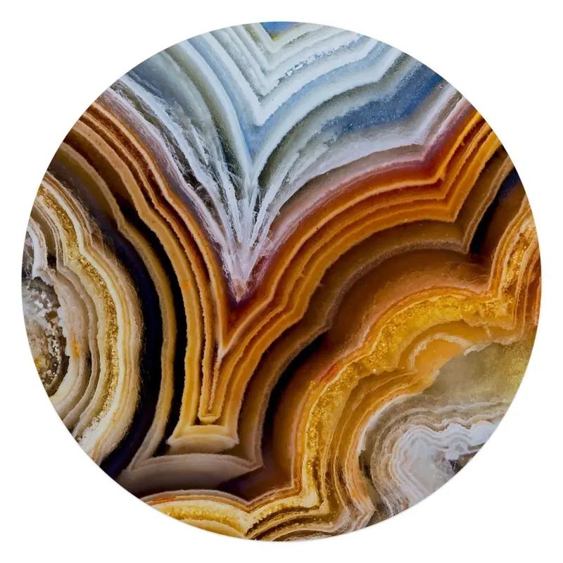 Glasschilderij Edelsteen oranje 70 Rond