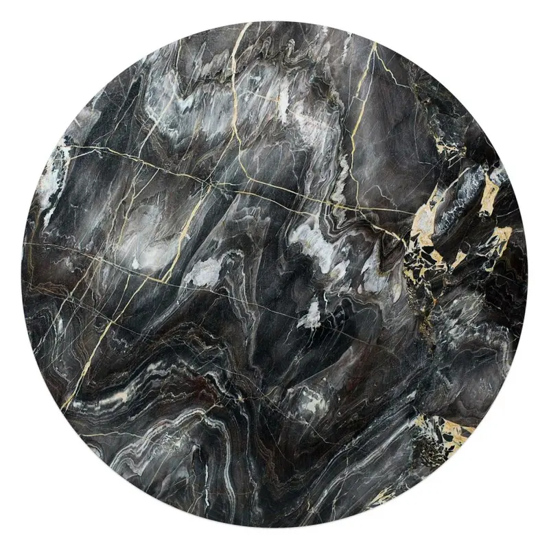 Glasschilderij Edelsteen zwart 70 Rond