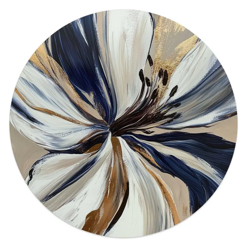Glasschilderij Glamour bloem 50 Rond