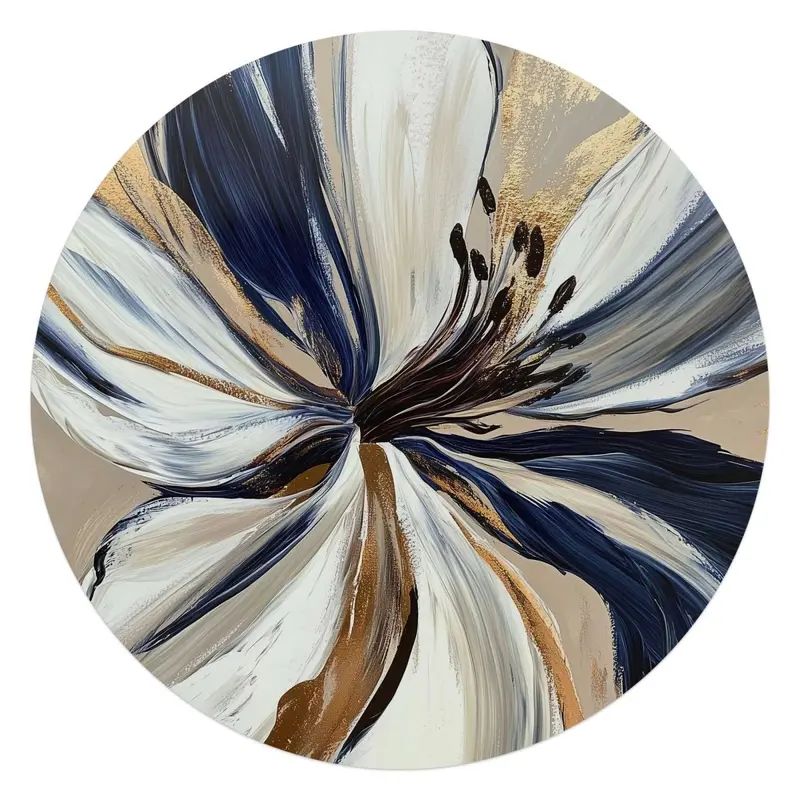 Glasschilderij Glamour bloem 70 Rond