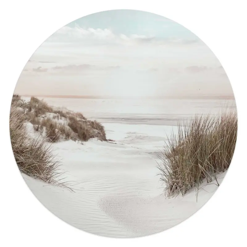 Glasschilderij Horizon aan het strand 50 Rond