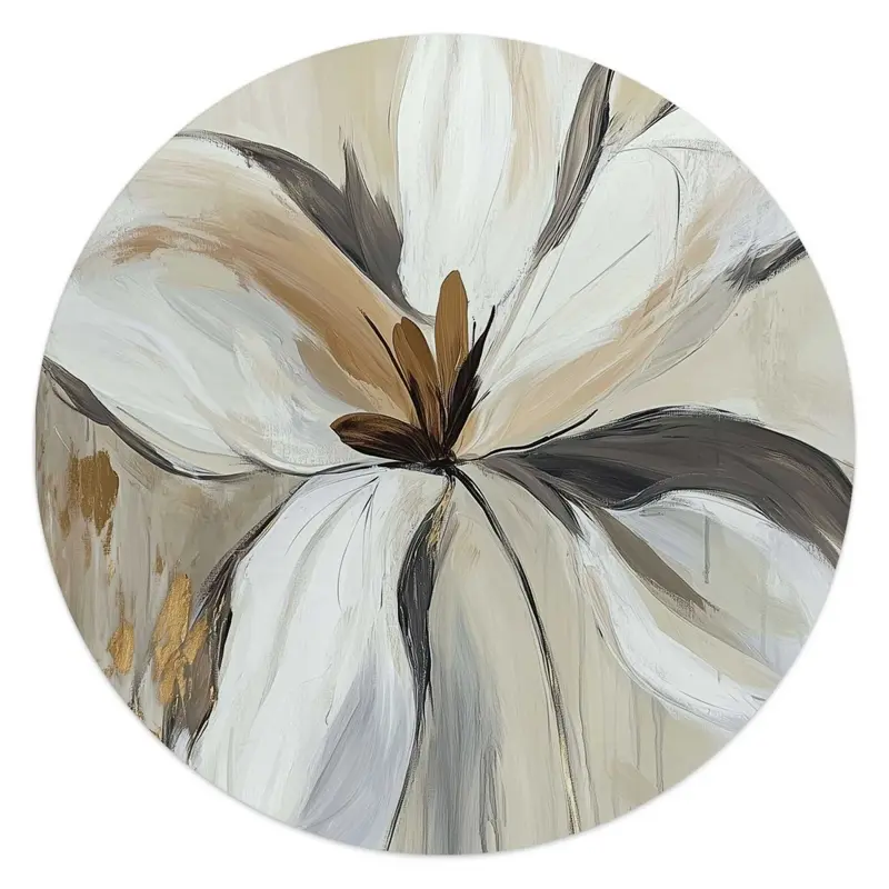 Glasschilderij Klassieke bloem 50 Rond