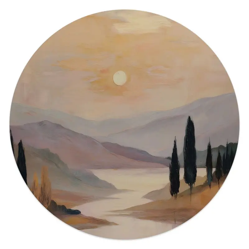Glasschilderij Landschap I 50 Rond