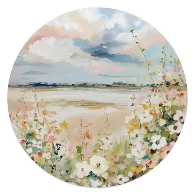 Glasschilderij Lente horizon 50 Rond