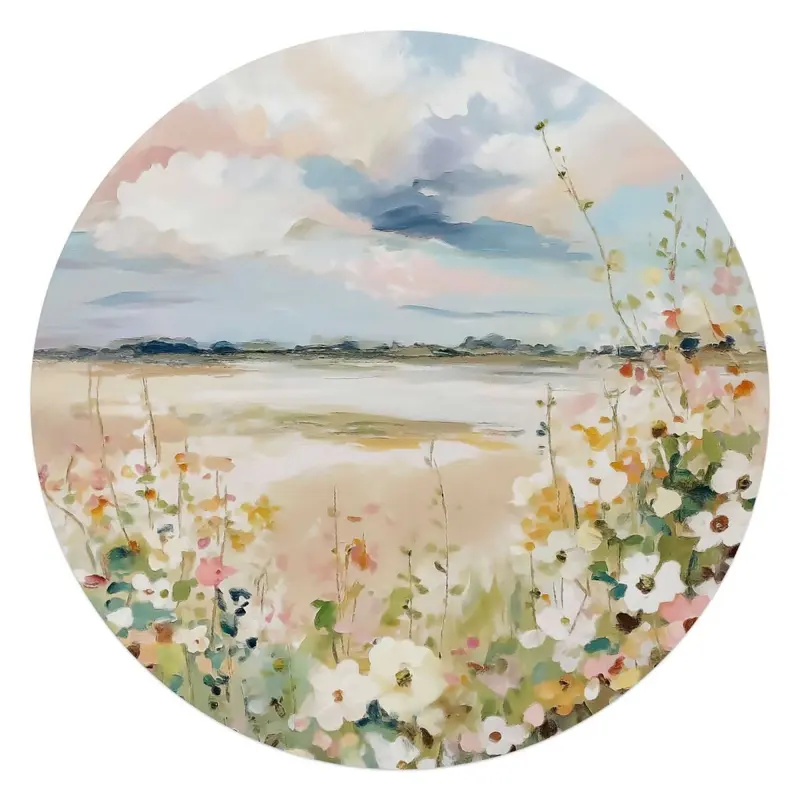 Glasschilderij Lente horizon 70 Rond