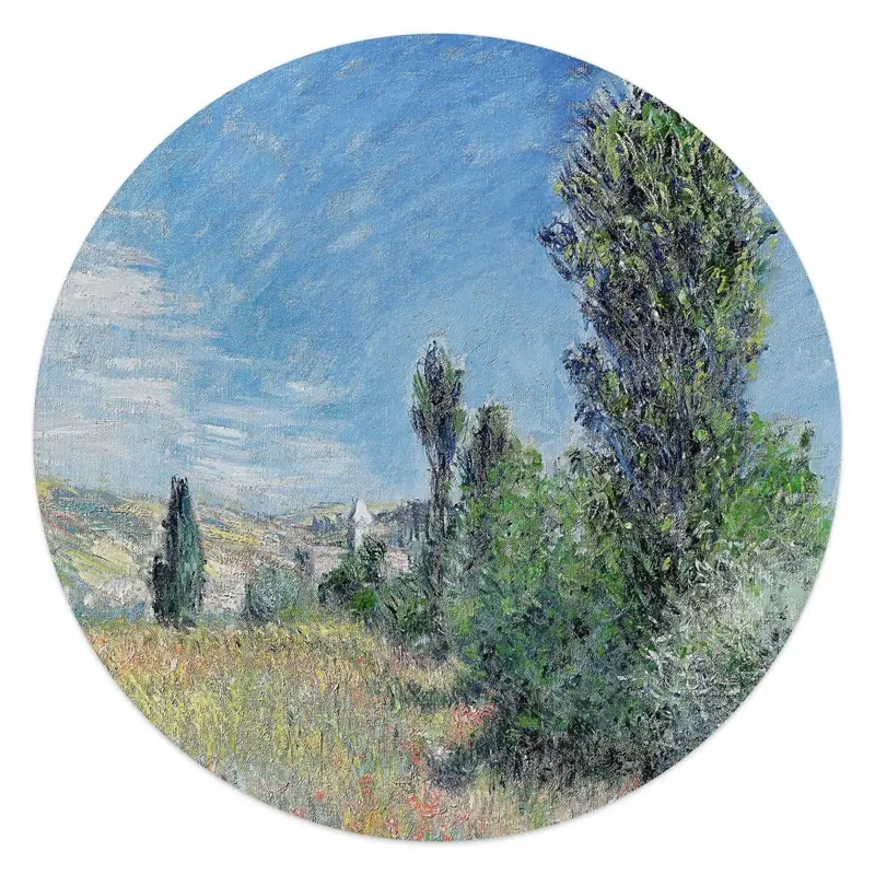 Glasschilderij Monet - landschap in Ile Saint-Martin 50 Rond