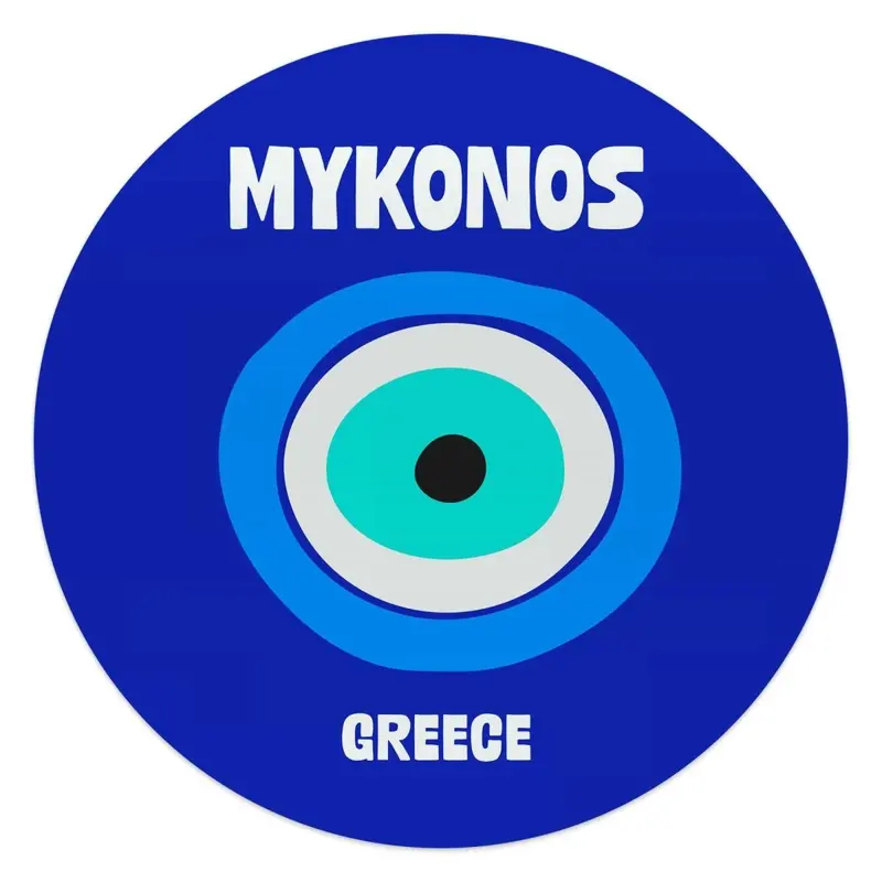 Glasschilderij Mykonos 50 Rond