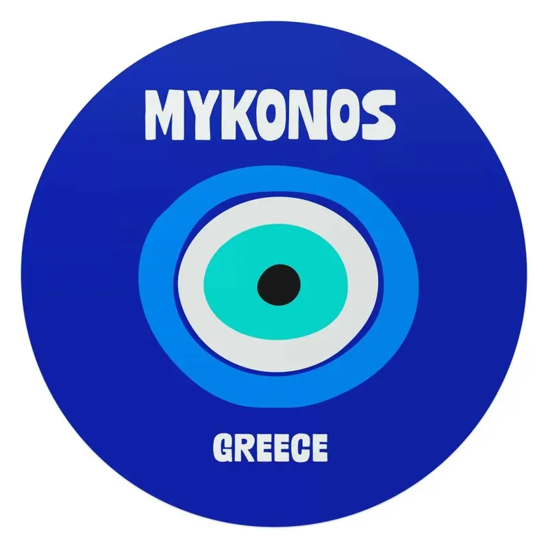 Glasschilderij Mykonos 70 Rond