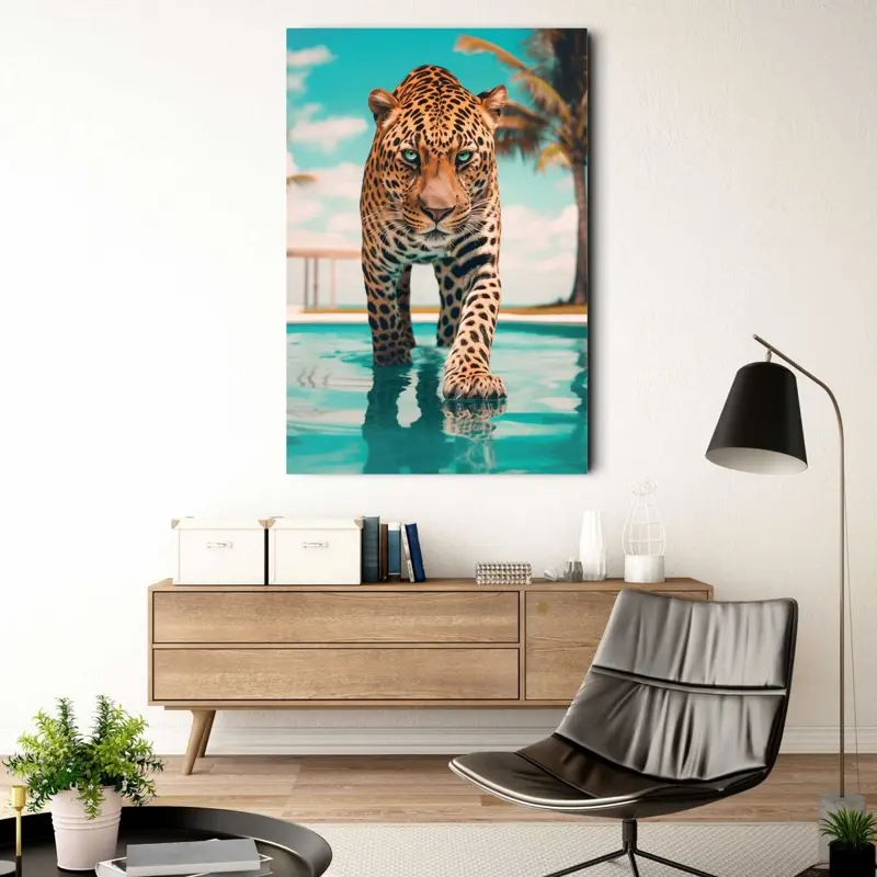 Glasschilderij Pool Tiger 116x78