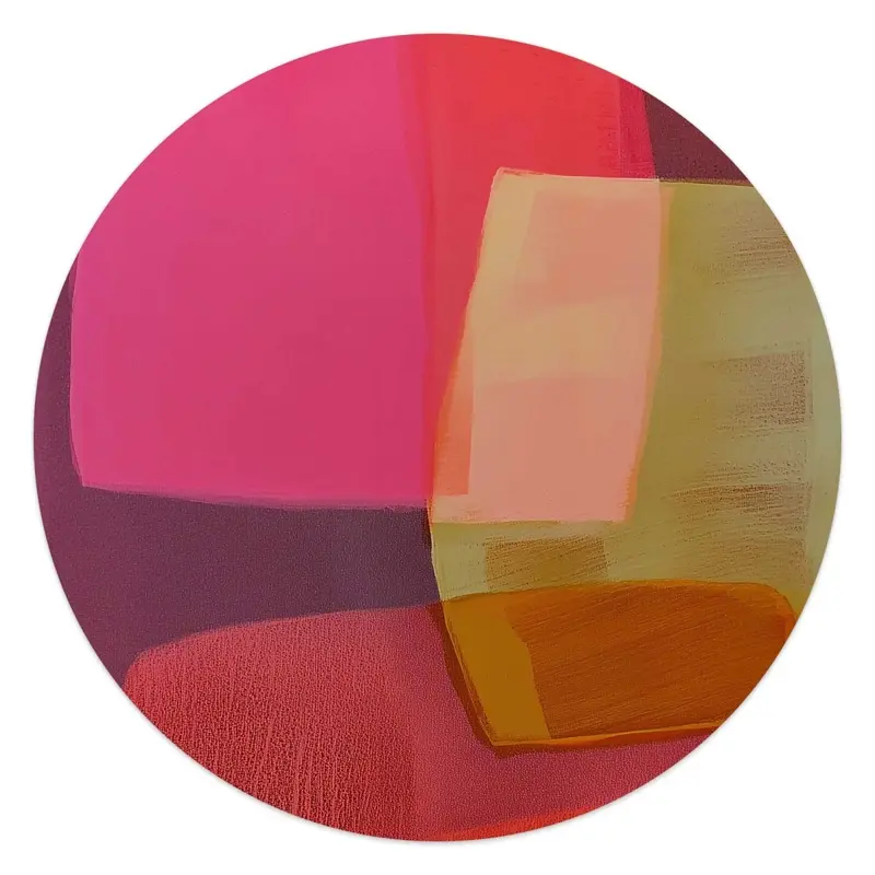 Glasschilderij Roze tinten II 50 Rond
