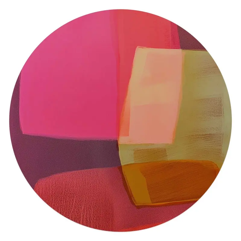Glasschilderij Roze tinten II 70 Rond