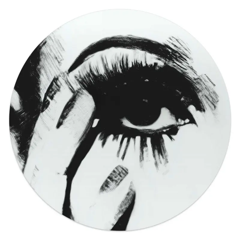 Glasschilderij Smokey Eye 50 Rond