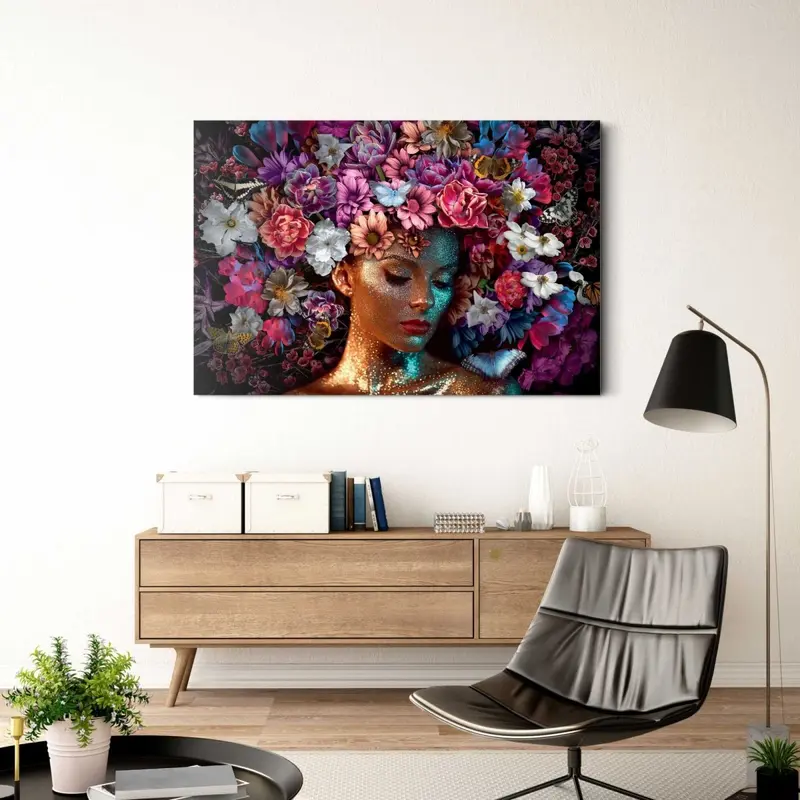 Glasschilderij Spring Woman 78x116