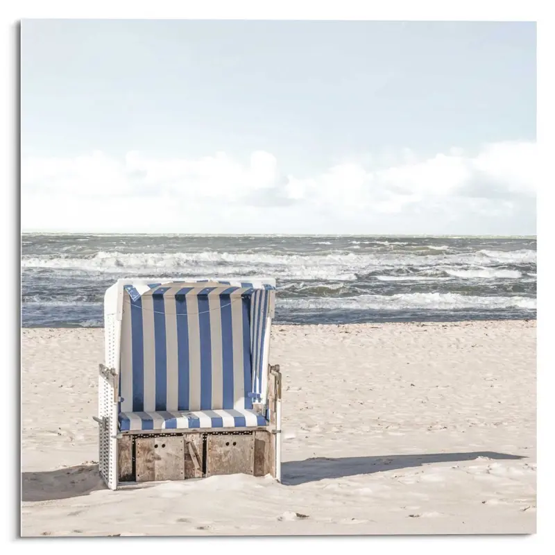 Glasschilderij Strandstoel 30x30