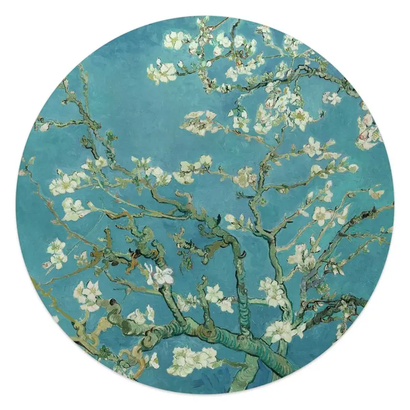 Glasschilderij Van Gogh Amandelbloesem 50 Rond
