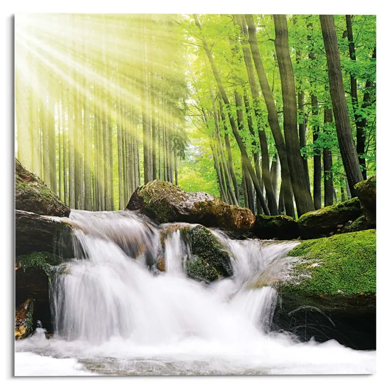 Glasschilderij Waterval 30x30