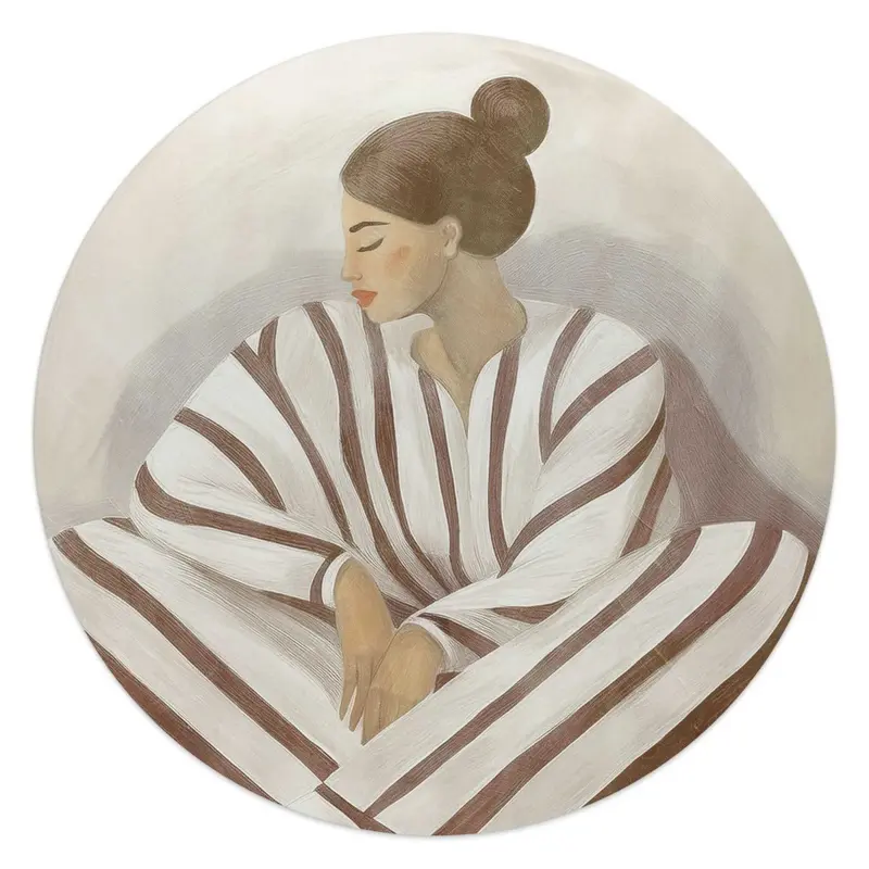 Glasschilderij Zen dame 50 Rond