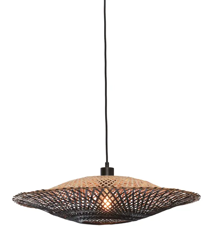 Good&Mojo Hanglamp Kalimantan bamboe dia.60x15cm naturel/zwart. M