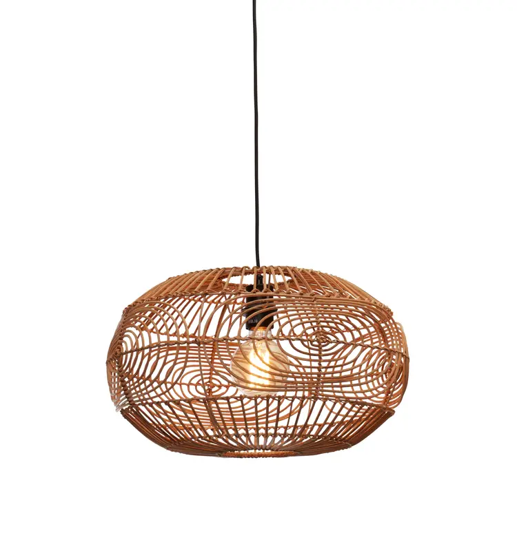 Good&Mojo Hanglamp Madeira rotan/kap dia.48xh.30cm. naturel