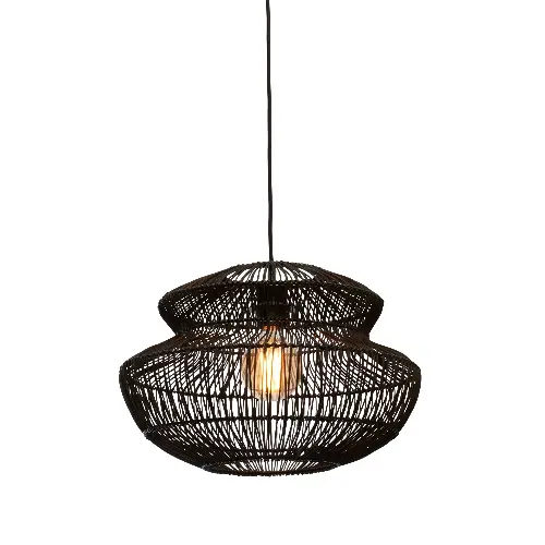 Good&Mojo Hanglamp Zanzibar rotan/rond dia.40xh.30cm. zwart