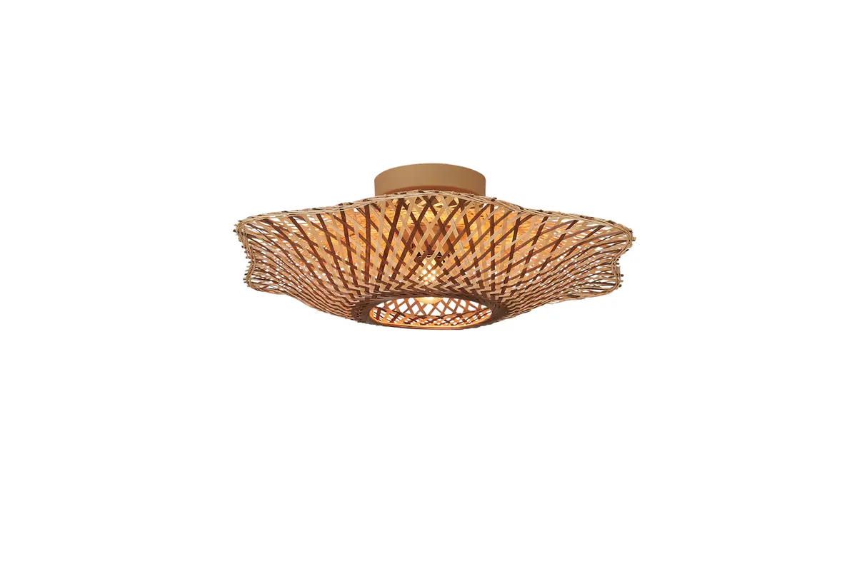 Good&Mojo Plafondlamp Madura bamboe/kap ø44x12cm nat/bruin, S