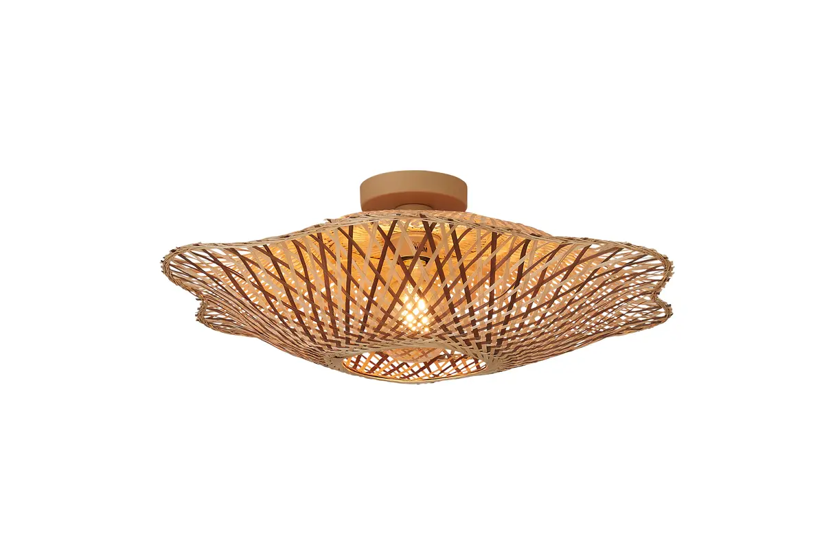 Good&Mojo Plafondlamp Madura bamboe/kap ø60x15cm nat/bruin, M