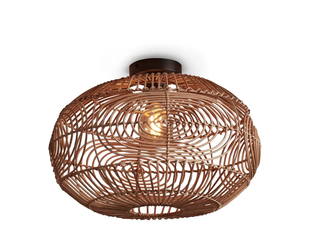 Good&Mojo Plafonniere Madeira rotan/ovaal dia.48xh.30cm. naturel