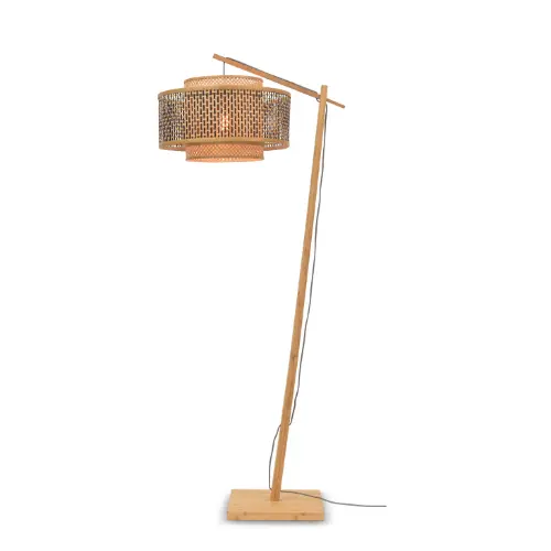 Good&Mojo Vloerlamp Bhutan bamboe nat. h.176cm/kap 50x30cm zw./nat. L