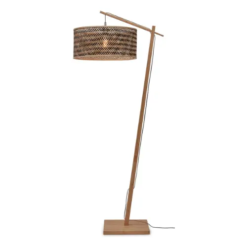 Good&Mojo Vloerlamp Java bamboe nat. h.176cm/kap dia.50xh.22cm. zw/nat.