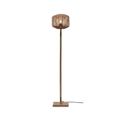 Good&Mojo Vloerlamp Tanami bamboe nat. h.130cm/kap dia.25xh.20cm rotan. nat.