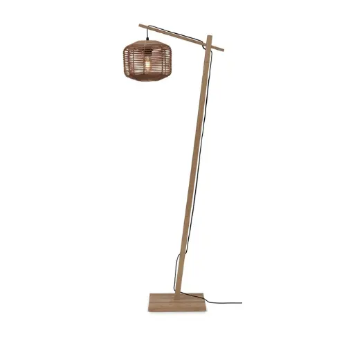 Good&Mojo Vloerlamp Tanami S bamboe nat. h.150cm/kap dia. 25xh.20cm rotan. nat.